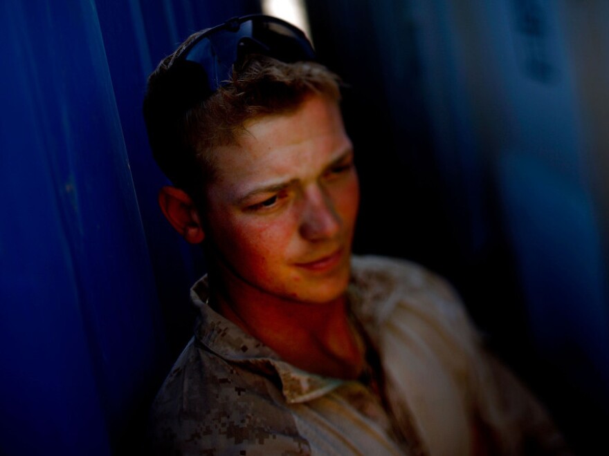 Marine Lance Cpl. Andrew Zemore, 23, from Fredericksburg, Va., is a self-described troublemaker who liked to party too much. Zemore said he fell into the Marine Corps and now is on a Explosives Ordinance Disposal team, searching out bombs with a hand-held metal detector.
