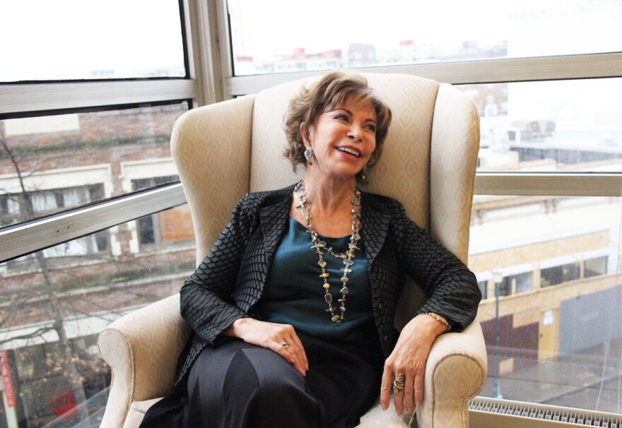 Author Isabel Allende in the KUOW studios on Tuesday, November 28th.