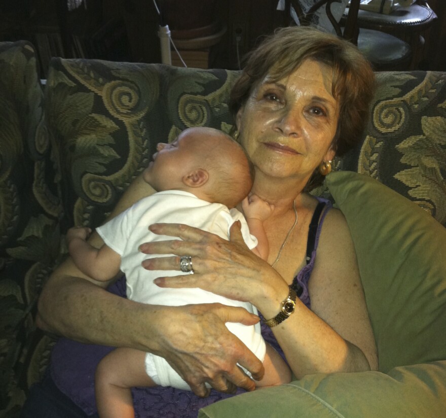 Abby Spitzer of Croton-on-Hudson, N.Y., with her grandson Auden White in 2013. Abby died on May 5, 2020. "Many of us feel the compulsion to prove over and over again that our tragedies are real," says her daughter Jennifer Spitzer.