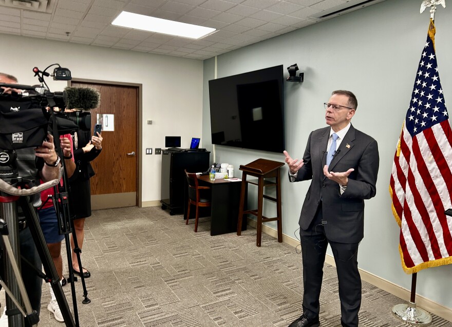 Pictured: Veterans Administration Deputy Secretary Paul Lawrence says visits to any VA medical center, should be "very convenient and easy."