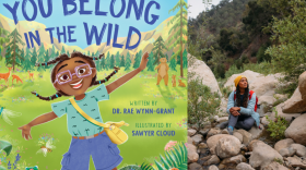 The cover of "You Belong in the Wild" beside author Rae Wynn-Grant. (Courtesy of Celeste Slowman)