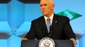 Former Vice President Mike Pence speaking at the Strada Education Network's national symposium in 2019.