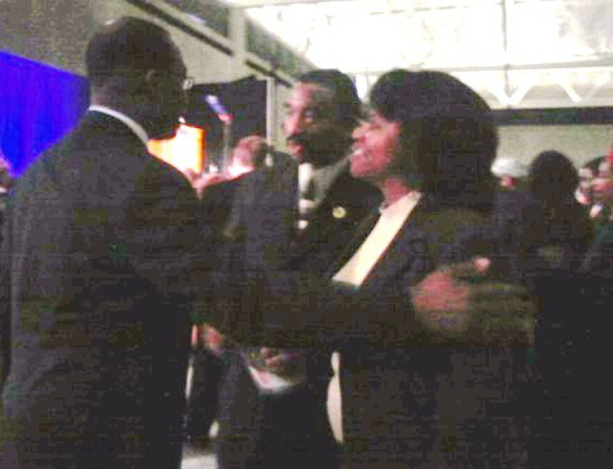 Mayor Brown talks with guests following his State of the City