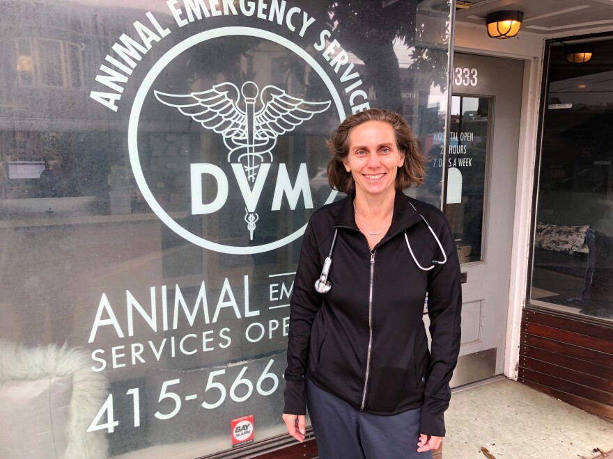 Dr. Dorrie Black works at a 24-hour veterinary clinic near Golden Gate Park in San Francisco. She says she often treats up to three dogs per week who have ingested marijuana.