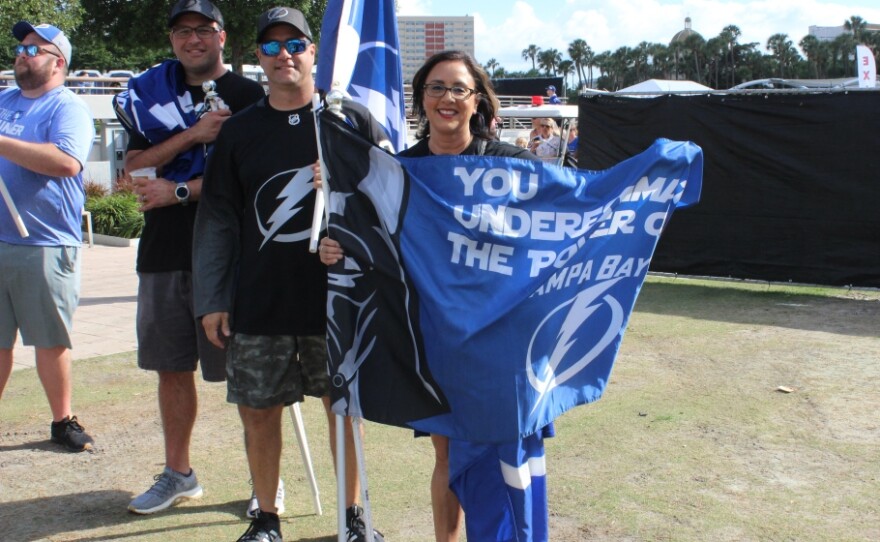 Debbie Kemp is a member of the unofficial Lightning fan group Sticks of Fire. Members pack section 307 of Amalie Arena to lead chants every game.