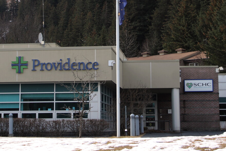 Snow surrounds Providence Seward Medical Center on Saturday, Mar. 22, 2025 in Seward, Alaska.
