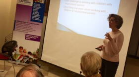 VOA's Greta Compton talks to youth workers in Martinsville about the impact of incarceration on children's wellbeing.