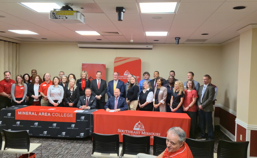 Mineral Area College and Southeast Missouri State University sign a Partnership Agreement giving students more access to educational and support services.