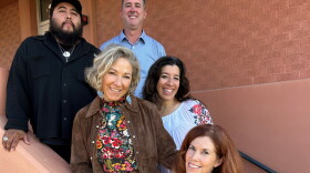Conversations with Creative Waco guest and host outside the KWBU studio. Listed top to bottom/left to right - Eric Linares, Johnathan Cook, Fiona Bond, Julie Cervantes, and Christina May Gibson.