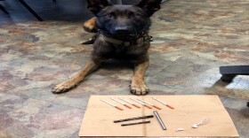 A good haul for Beau on his first day. The K-9 sniffed out drugs and drug paraphernalia.