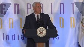 Talking about violent crime in cities like Indianapolis, Vice President Pence says "We can't just arrest our way out of the problem, we've got to create opportunities for people."