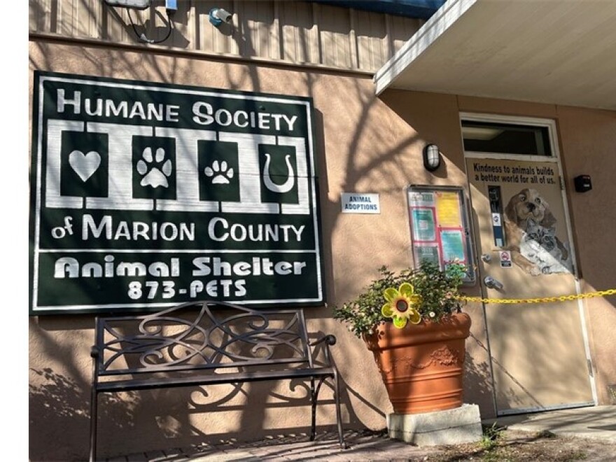 The front door of the Humane Society of Marion County (Ryan Haley/WUFT News)