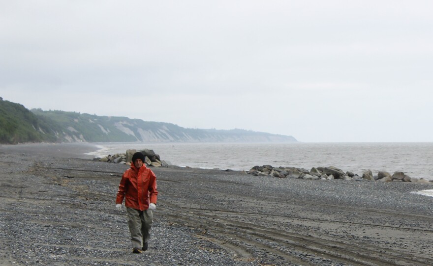 Brent Johson walks along his commercial fishing site on Wednesday, July 9, 2025 in Clam Gulch, Alaska.