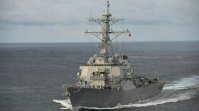 The guided-missile destroyer USS Higgins (DDG 76) is pictured in the South China Sea on July 28, 2022. (Photo courtesy via Christopher Bosch/U.S. Navy)