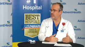 Dr. Eduardo Oliveira works in the intensive care unit at AdventHealth. 
