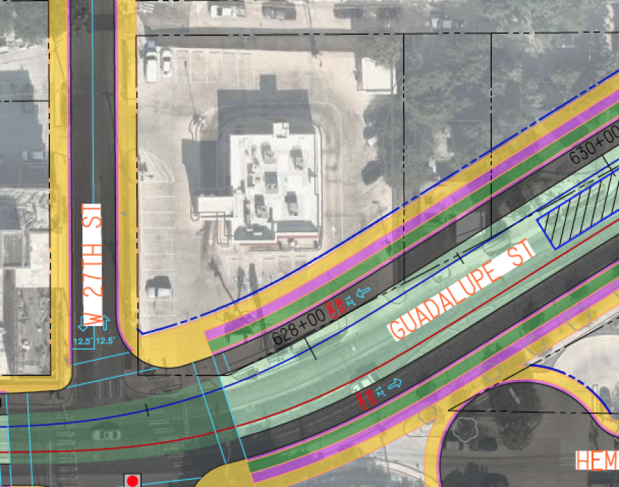 Schematics showing In-N-Out only losing part of its parking lot