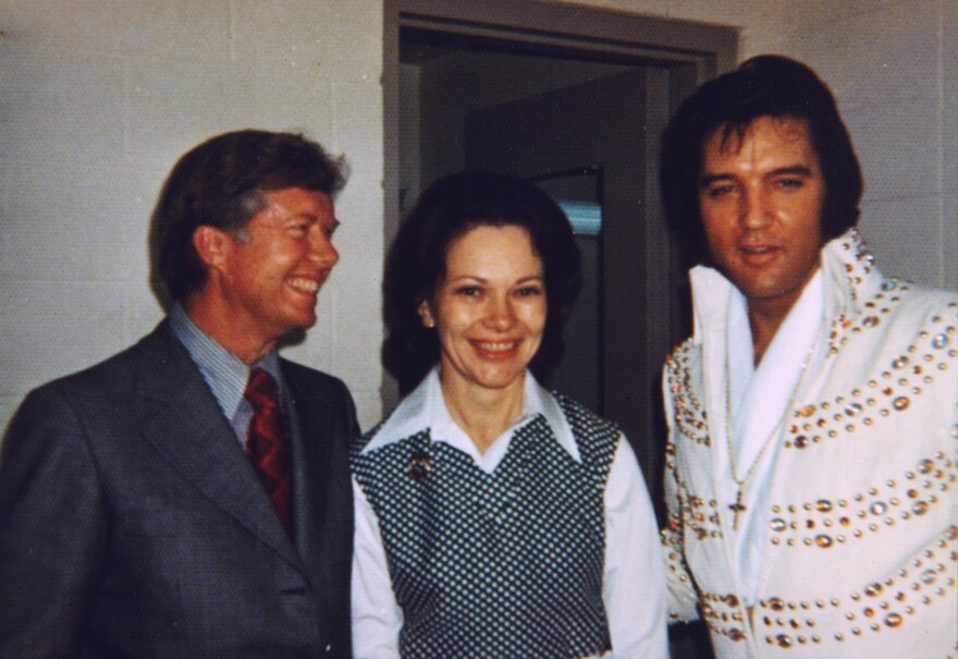 1977: President Jimmy Carter, first lady Rosalynn Carter and Elvis Presley