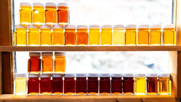 Maple sugar in the window of Dave Clark's sugarhouse in Acworth, New Hampshire. (Keene Sentinel photo / April 4, 2026)
