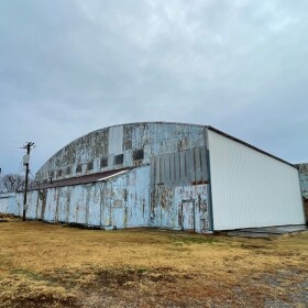 One of the original hangars from the Malden Army Airfield (now Malden Regional Airport). Photo by Bill Eddleman.