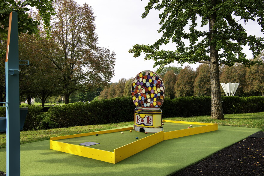 Art Course mini golf on Sept. 27, 2019 in the Donald J. Hall Sculpture Park at The Nelson-Atkins Museum of Art in Kansas City, Missouri.