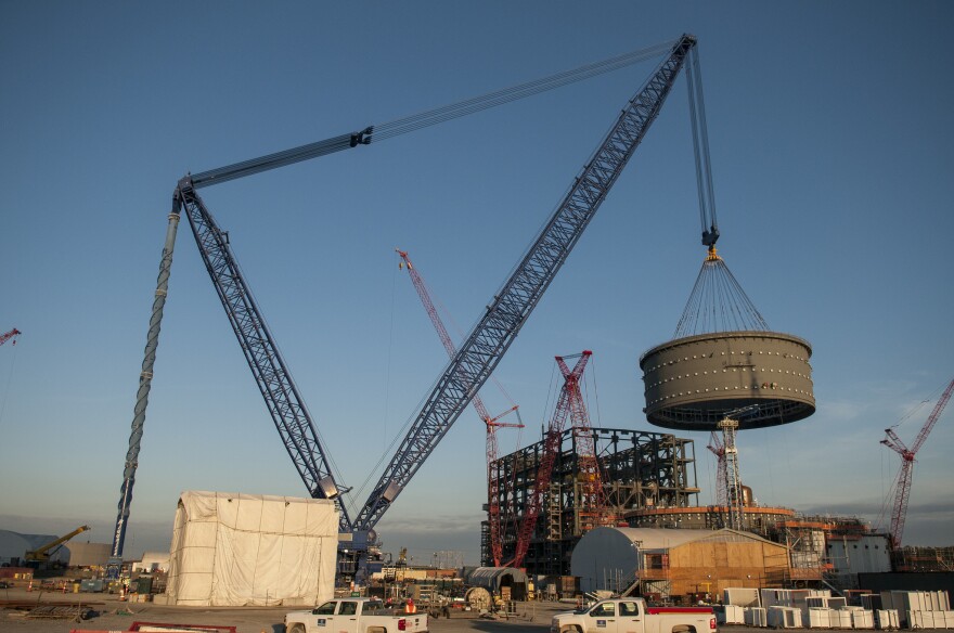 In February 2017, workers used a giant crane to lower a containment vessel ring into place at the V.C. Summer nuclear plant in Fairfield County, S.C.