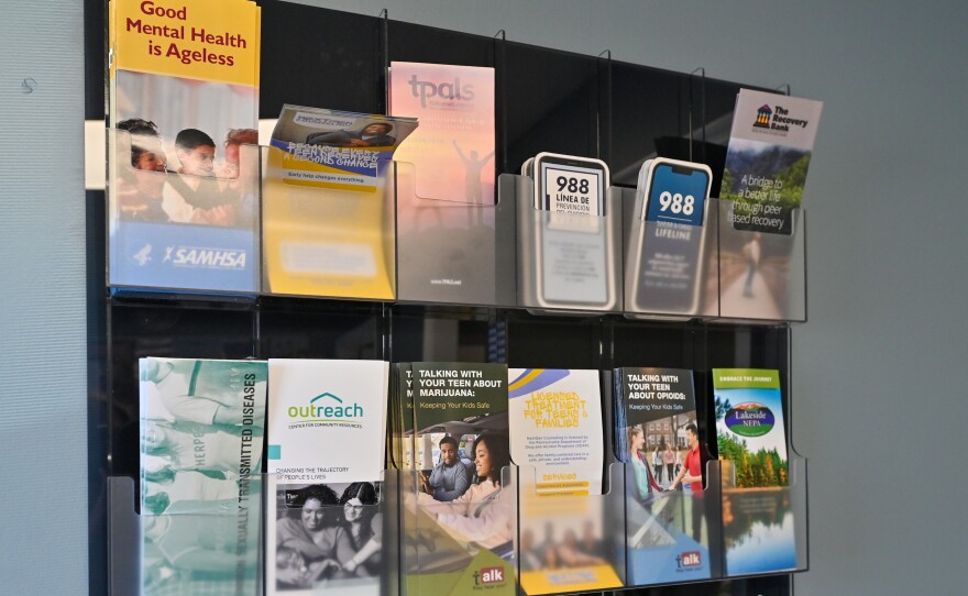 NextGen displays Mental health information geared to teens in their waiting room.