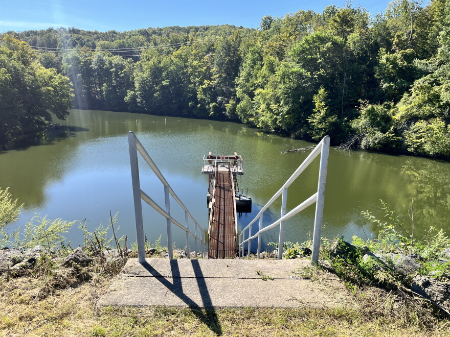 The view from the top of the dam at Lackawanna State Park.