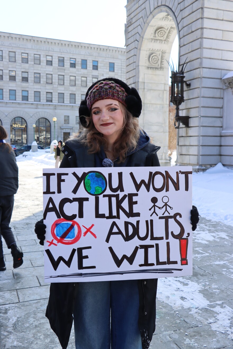 Lia Eager, a junior at Concord High School, helped organize the student walkout in protest of federal immigration enforcement.