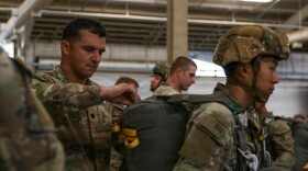 U.S. Army Lt. Col. Adam Nordin conducts an inspection on a paratrooper with the 82nd Airborne Division's 1st Brigade Combat Team during a routine operation at Fort Bragg in November 2025.