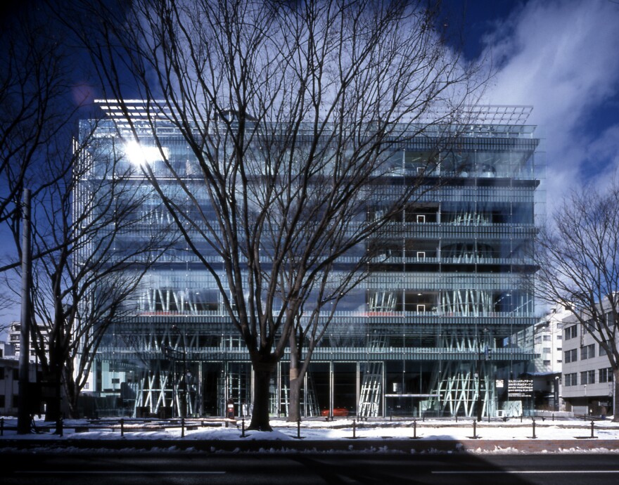 The Sendai Mediatheque is a cutting-edge public library in Japan. The building is a transparent cube composed of tubes and platforms.