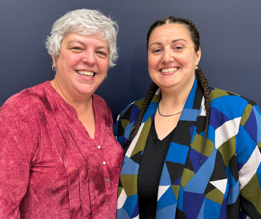photo of two women smiling