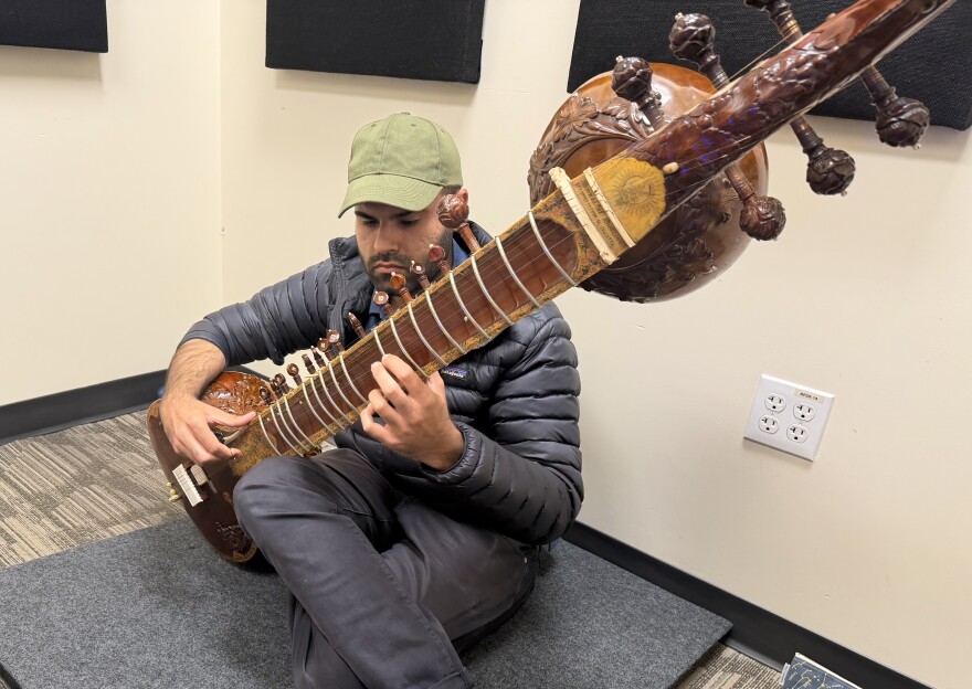 Batish performing a 'Lalit' in the KAZU studio