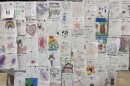 Thank-you notes at Kapolei High School distribution event for Ready to Learn.