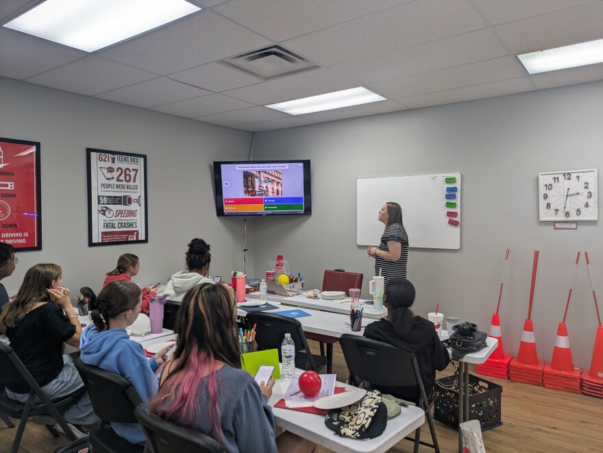 Leah Adkins teaches a class at inspired Driving Academy in Lewis Center. 