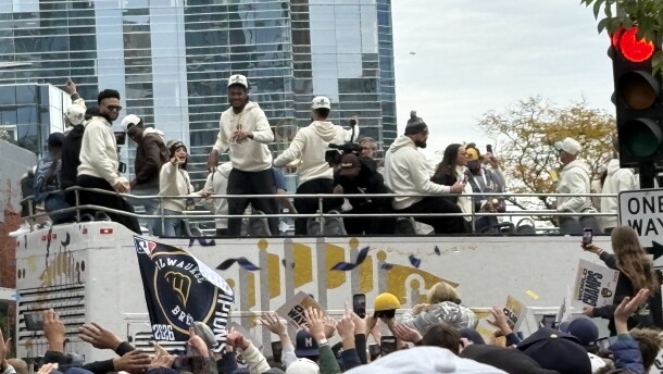 The Brew Crew in the victory parade Friday