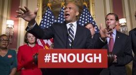 Sen. Cory Booker, D-N.J., joins Senate Democrats in calling for stricter gun control legislation in the aftermath of the mass shooting in Orlando last week.