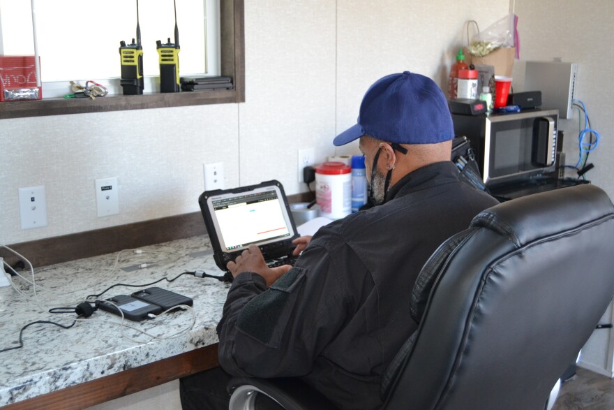 MACRO supervisor Robert Hanna working at the offices.