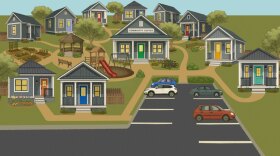 An illustration of what a cottage housing development could look like.