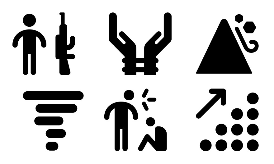 Six of OCHA's updated icons.