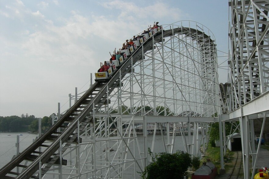 The Hoosier Hurricane roller coaster at Indiana Beach.