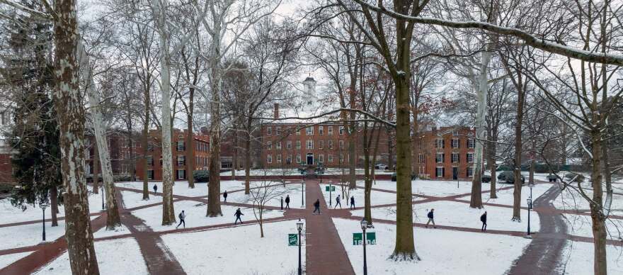 Ohio University in the winter.