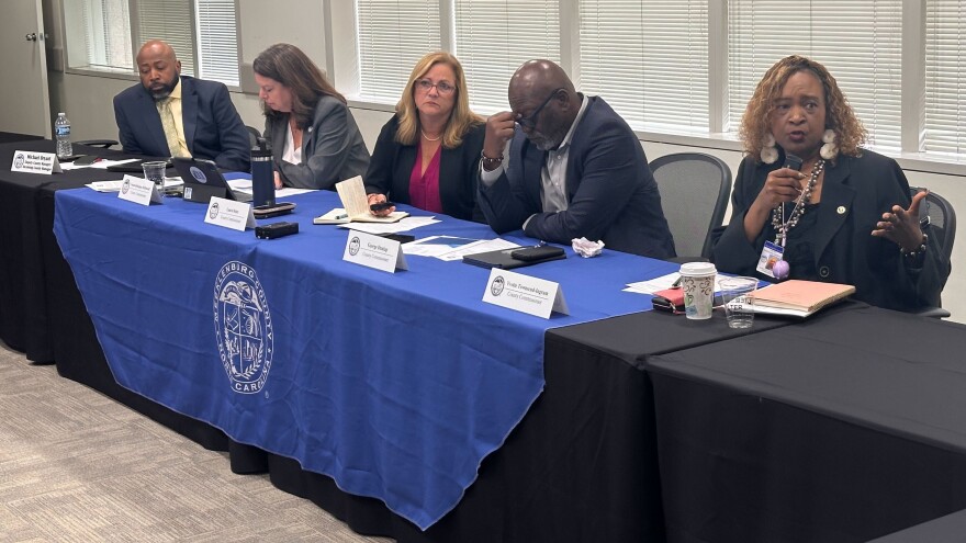 Commissioner Yvette Townsend-Ingram asks a question during the Intergovernmental Relations Committee meeting on Thurs.