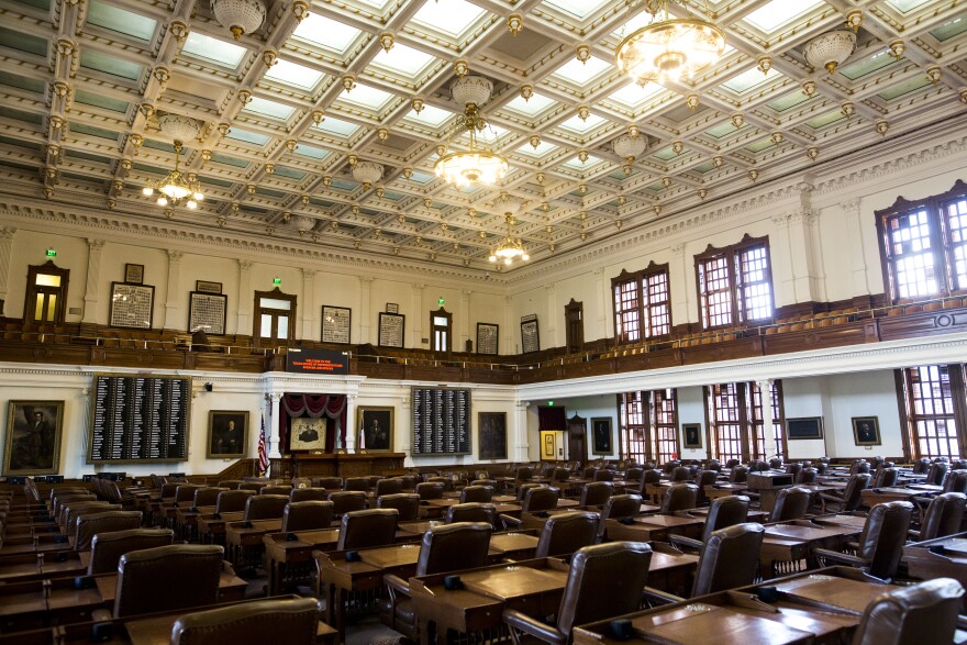 The House Chambers inside the Texas State Capitol building in downtown Austin. 