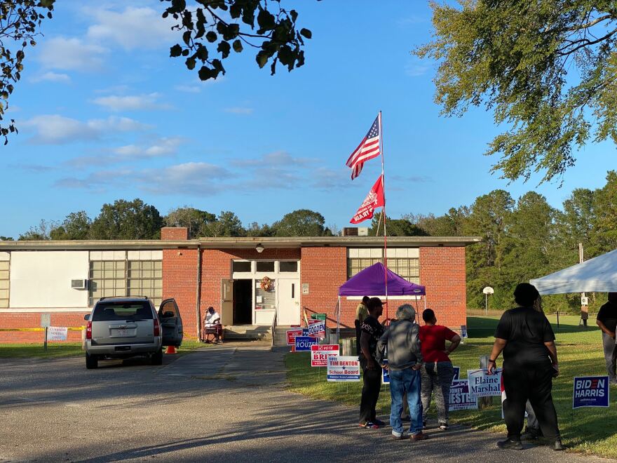 Voting site at the Spaulding Monroe Cultural Center in Bladenboro, on the first day of early voting.