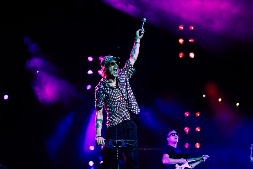 a man with a microphone 