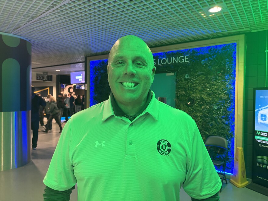 Bill Dean is a Union College Alum who traveled with his wife and son to the game.