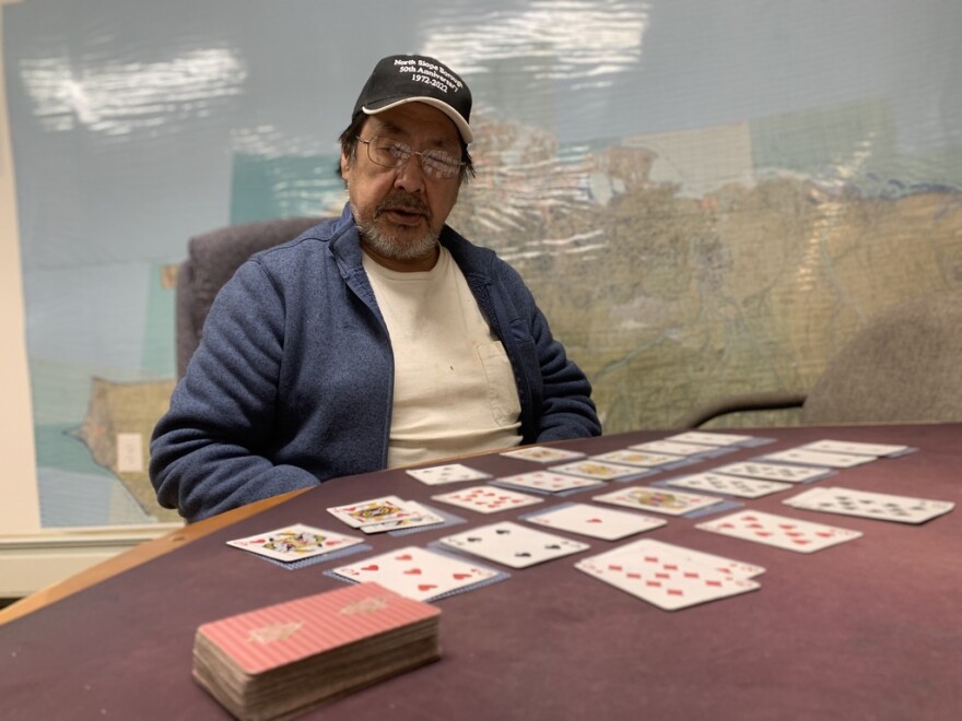 Most evenings, Joe Leavitt, can be found passing the time with a deck of cards at the Barrow Volunteer Search and Rescue Base in Utqiaġvik. Leavitt, whose nickname is Joe Mellow, is also a whaling crew captain in Utqiaġvik. He says whaling seasons and search and rescue are the two things that bring the whole community out. And whether you’re searching for a whale, or someone who’s lost in a boat or on a snow machine, Leavitt says you don’t stop looking.