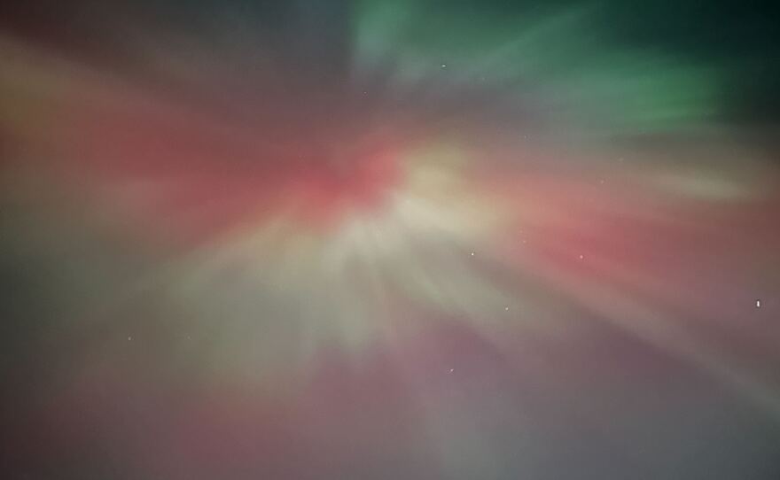 The aurora seen on the Dalton Highway a few miles north of Fairbanks on Nov. 11, 2025.