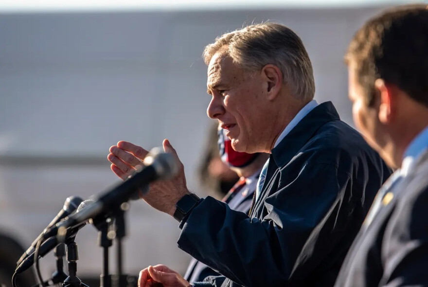 Gov. Greg Abbott during at a COVID-19 related press conference in Austin in December. 