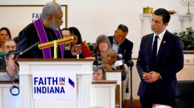 Rev. Gilbert Washington asks South Bend Mayor Pete Buttigieg questions on behalf of Faith in Indiana.